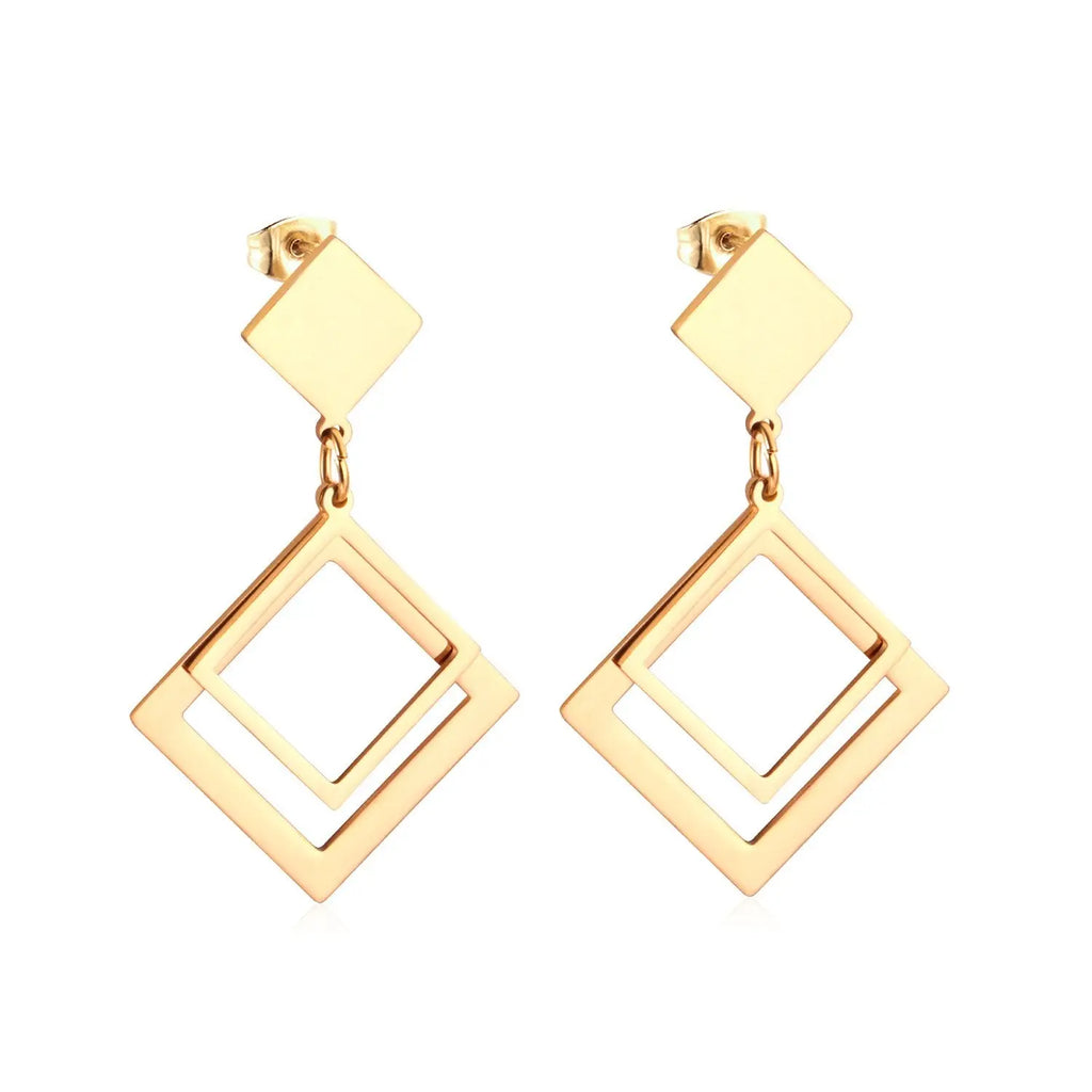 Imperial Square Triangle Earrings