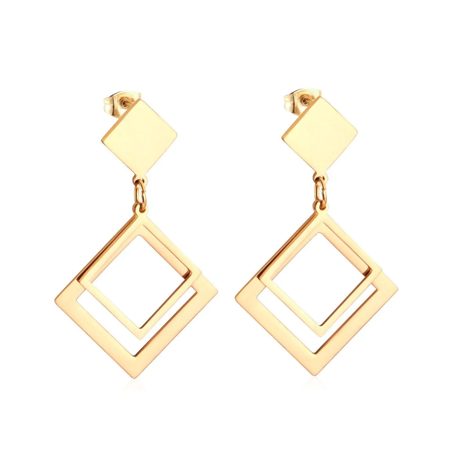 Imperial Square Triangle Earrings