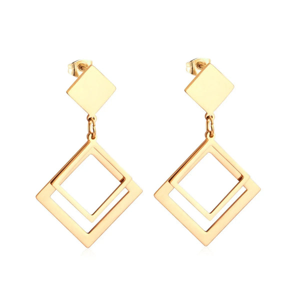 Imperial Square Triangle Earrings