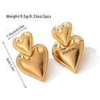 Peach heart earrings