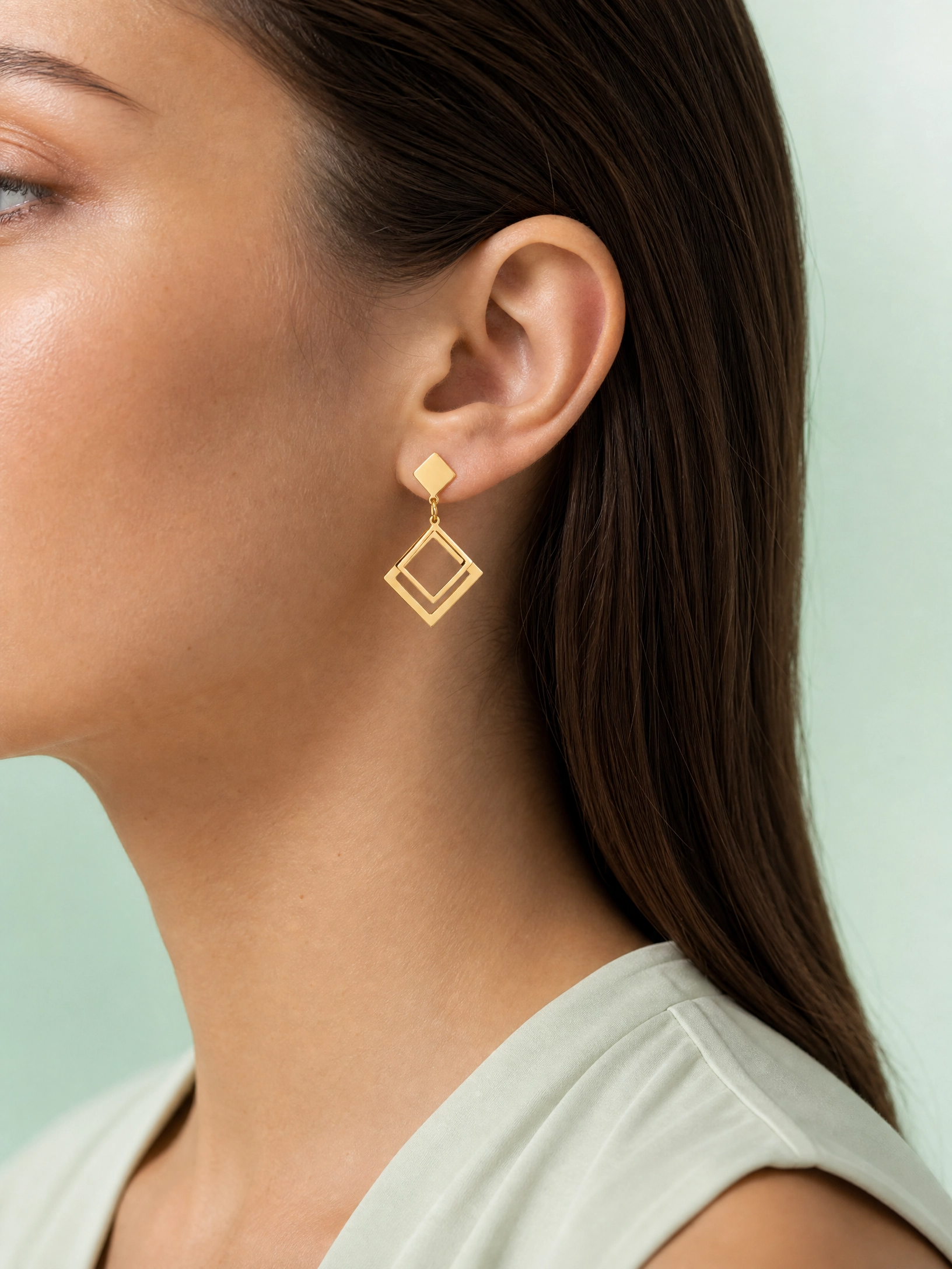 Imperial Square Triangle Earrings