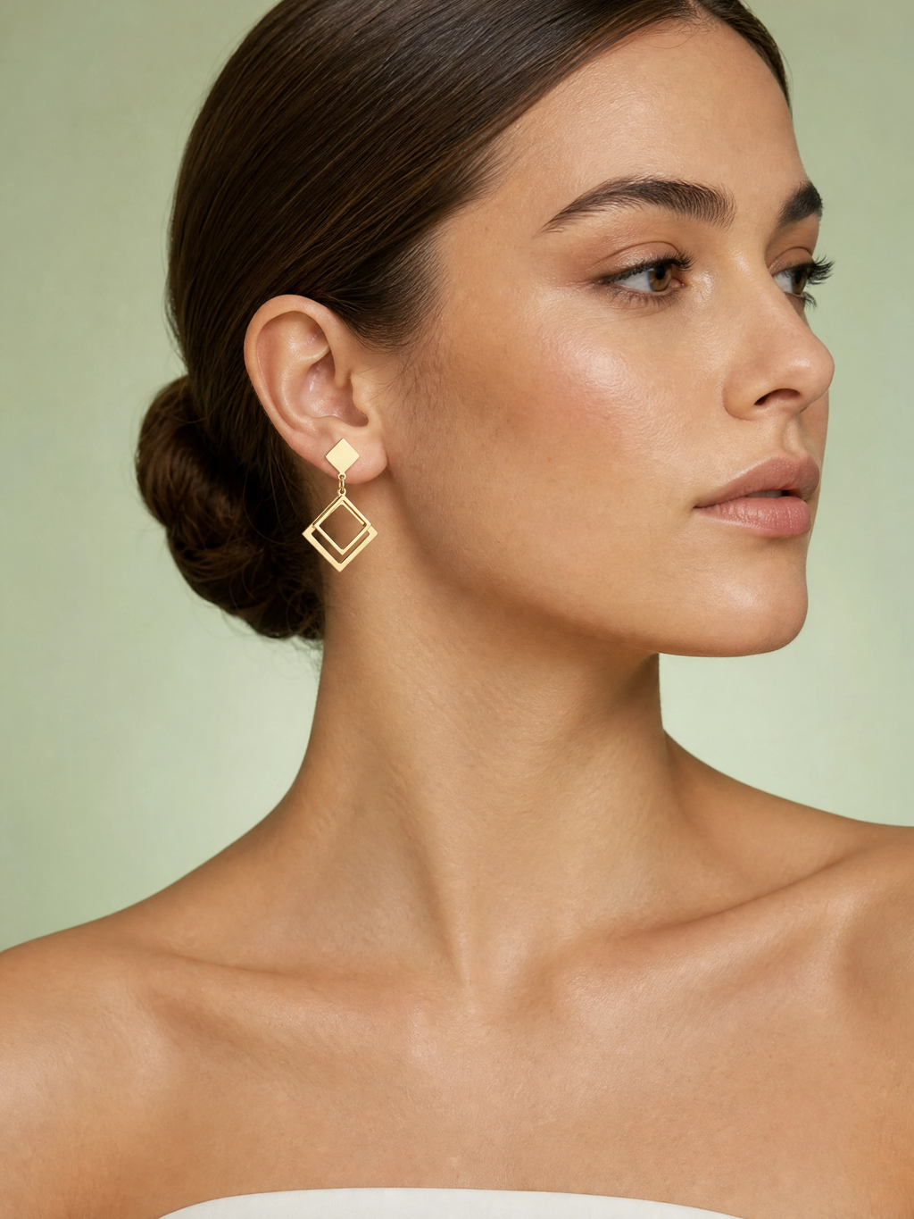 Imperial Square Triangle Earrings