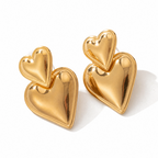 Peach heart earrings