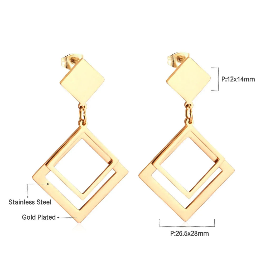Imperial Square Triangle Earrings