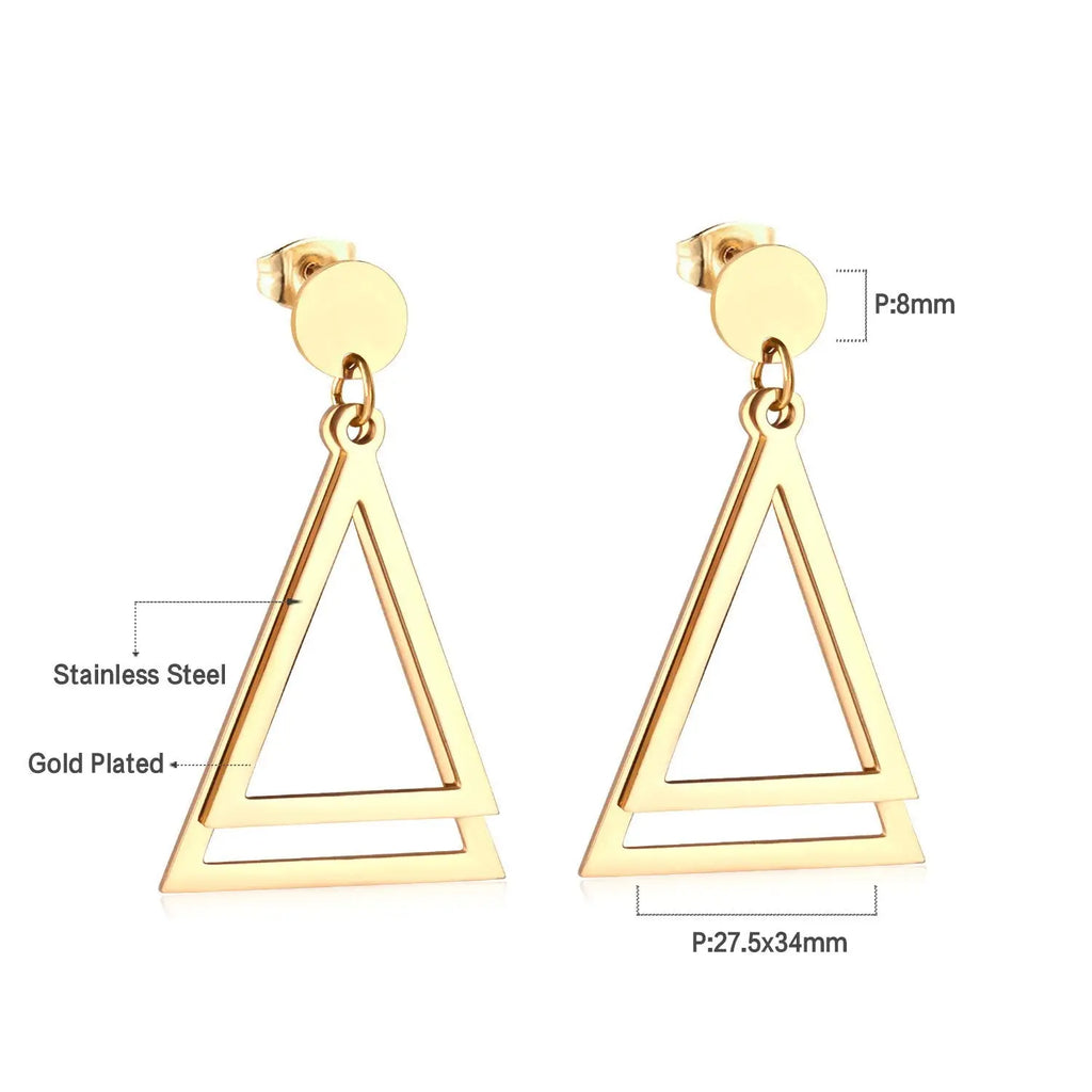 Éclat Double Triangle Earrings