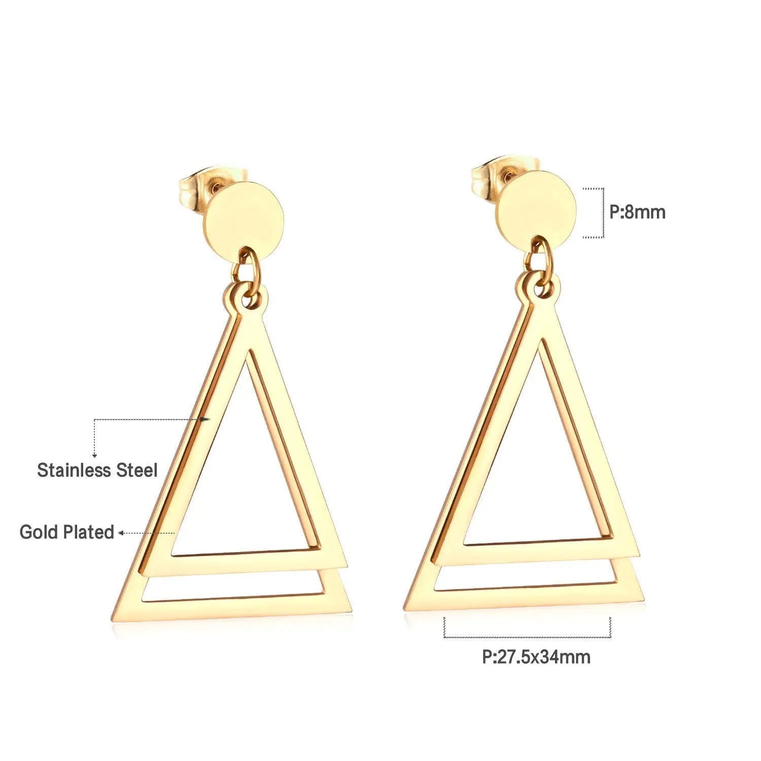 Éclat Double Triangle Earrings