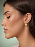 Peach heart earrings